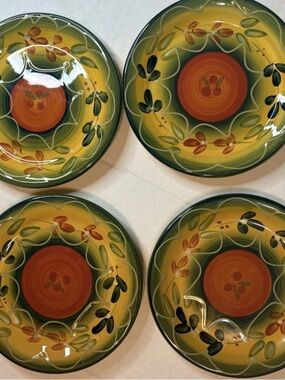 Corsica Home La Province Tuscan Bread Plates Set of 4 & Small Bowl Hand Painted